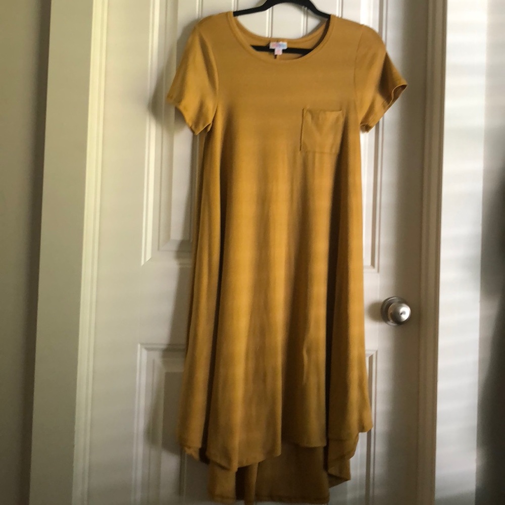 Lularoe Carley dress I’m mustard yellow. Size xs.
